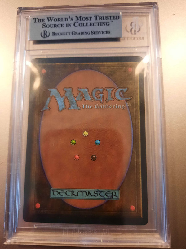 MTG Revised Scrubland BGS 9 graded card back
